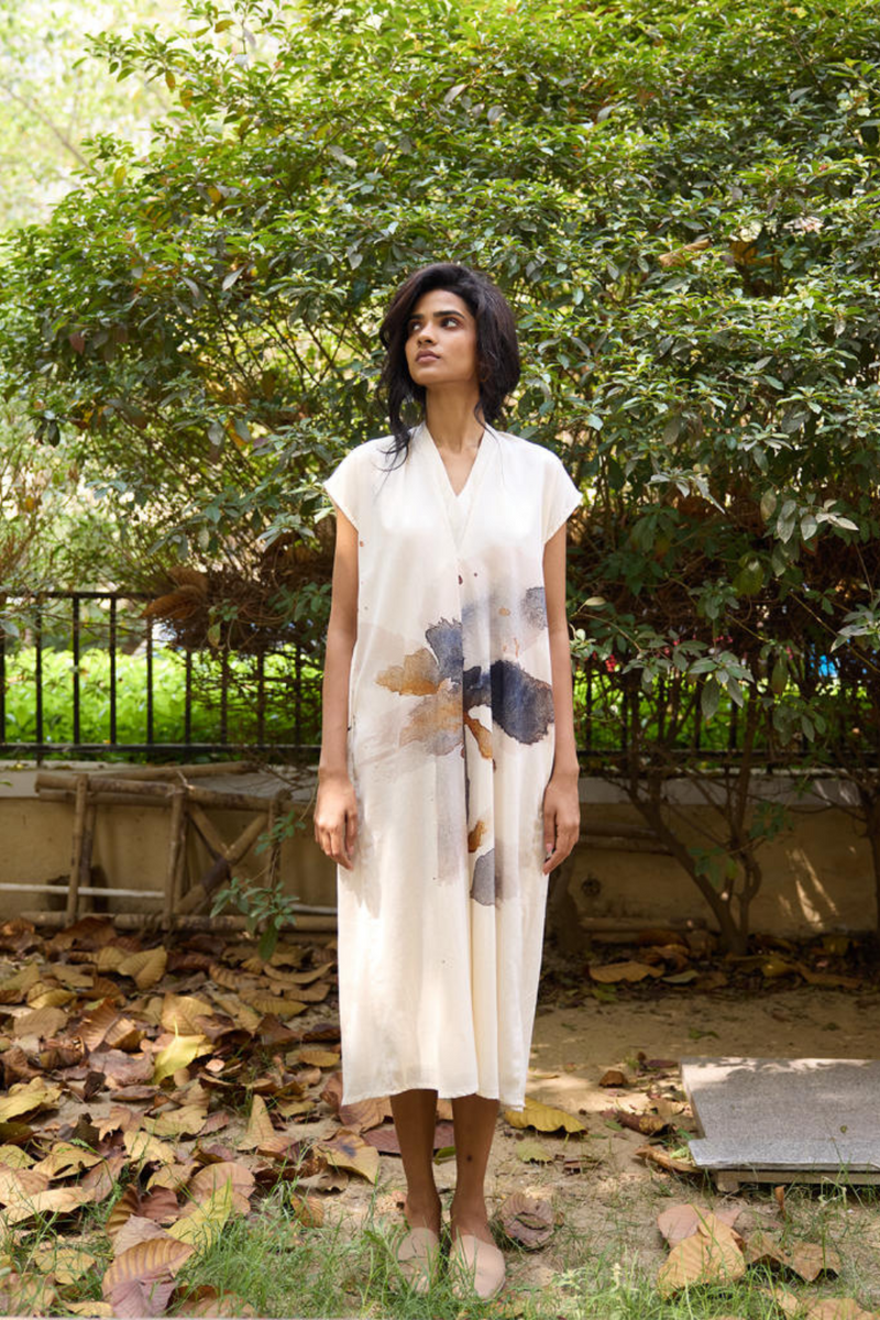 Lost in Whimsy Dress cotton by Khara Kapas in white for women in Singapore