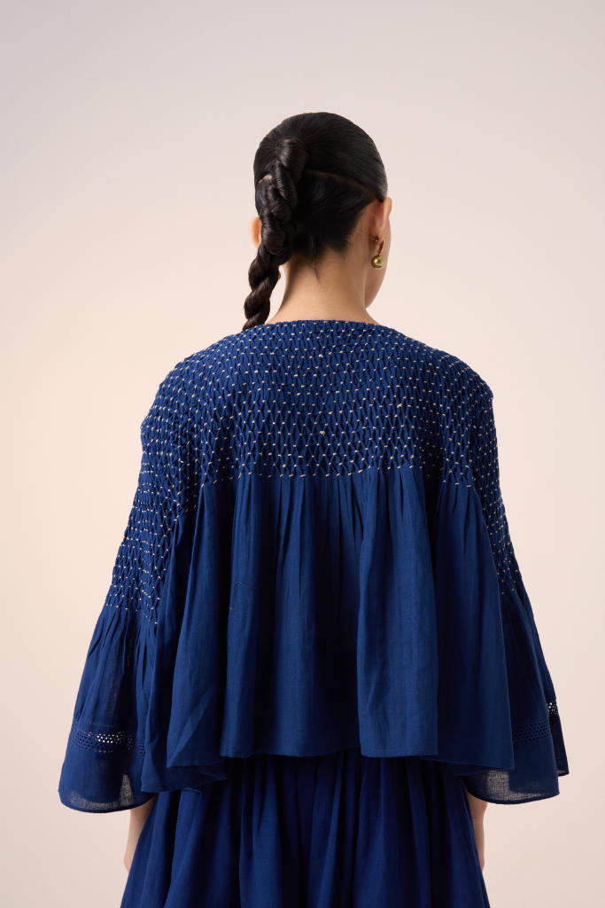 LOUIE TOP -BLUE cotton by CORD in multi for women in Singapore