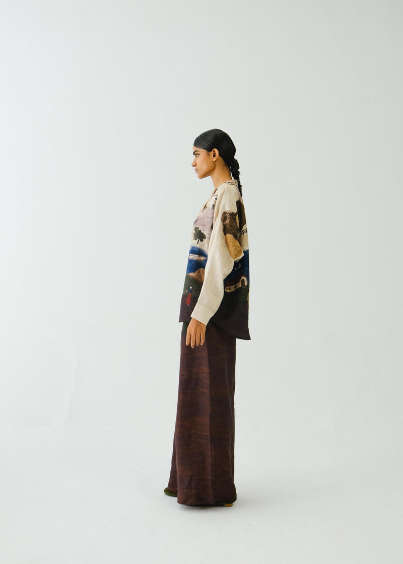 Lounge Set-Village Print linen by CORD for women in Singapore
