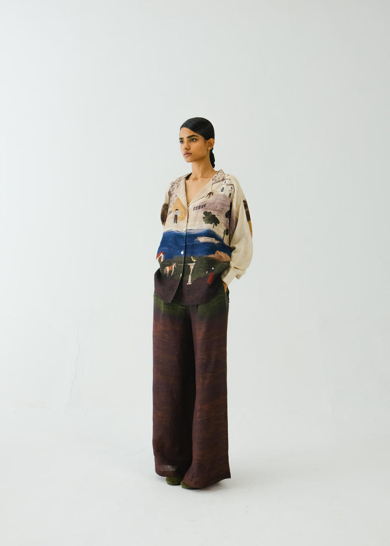 Lounge Set-Village Print linen by CORD for women in Singapore