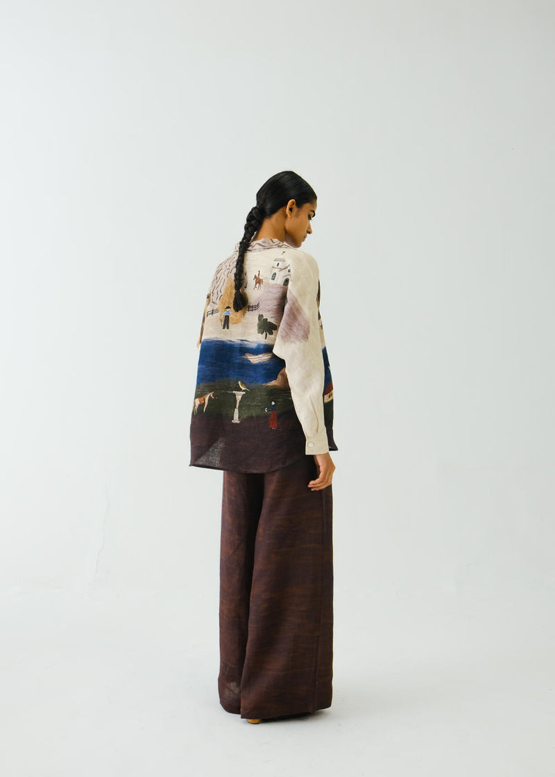 Lounge Set-Village Print linen by CORD for women in Singapore