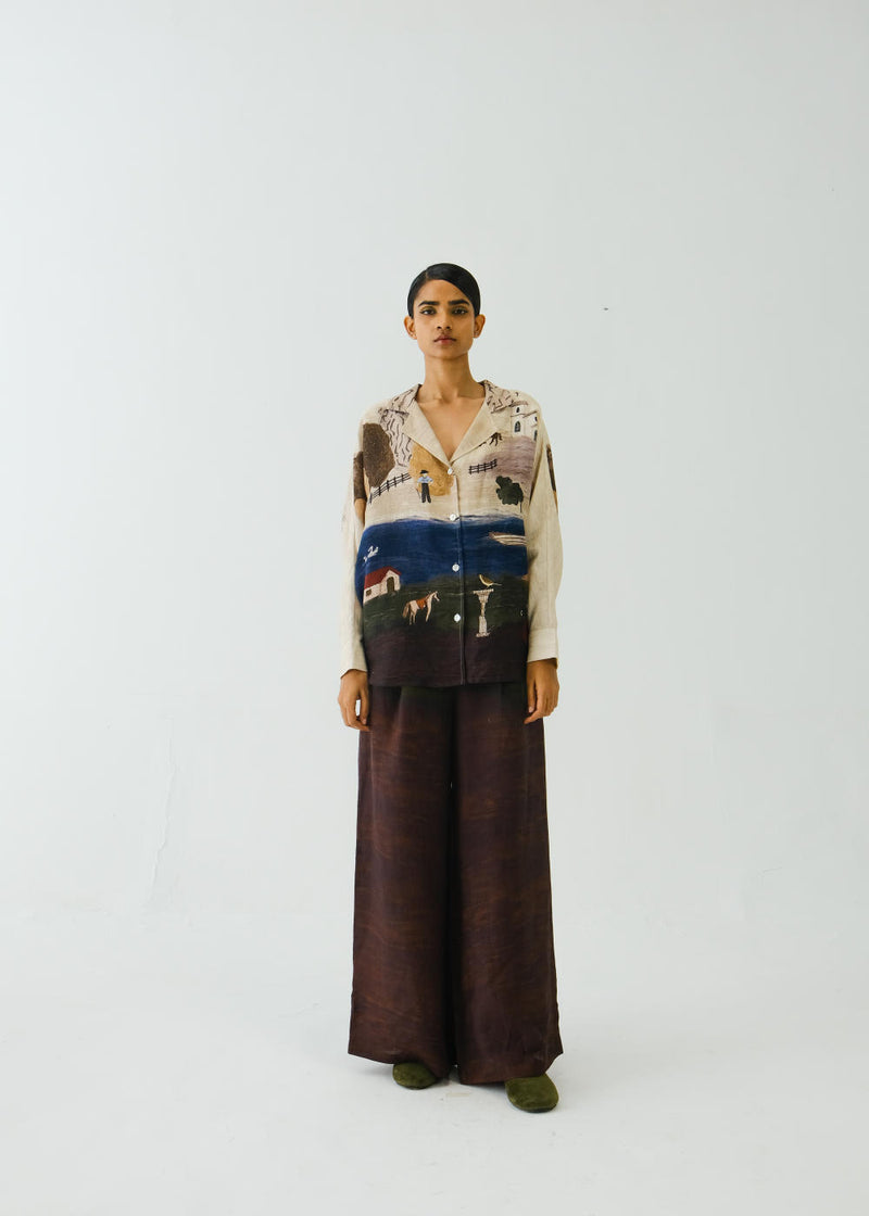 Lounge Set-Village Print linen by CORD for women in Singapore
