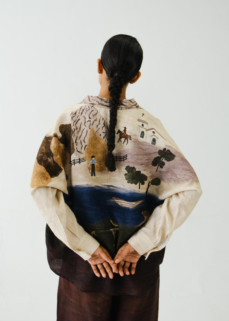 Lounge Set-Village Print linen by CORD for women in Singapore