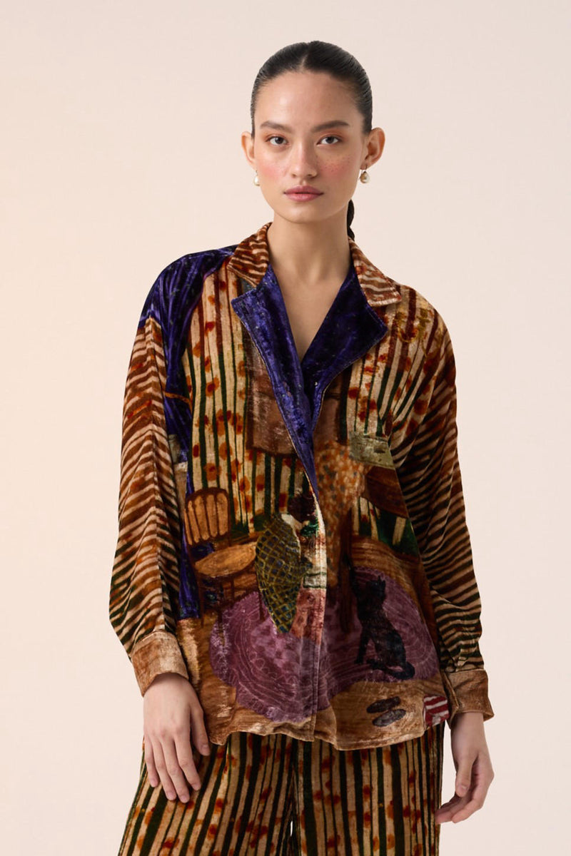 Lounge Shirt-Home Alone linen by CORD for women in Singapore