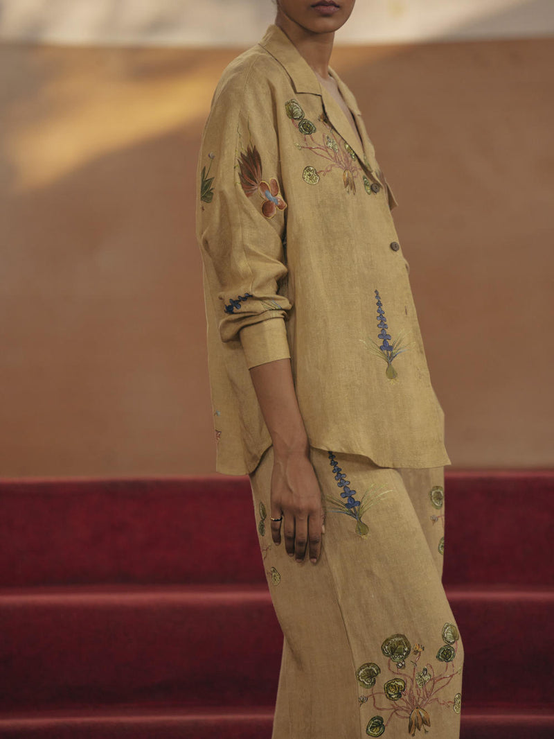 Lounge Shirt - Botanical Yellow by CORD for in Singapore