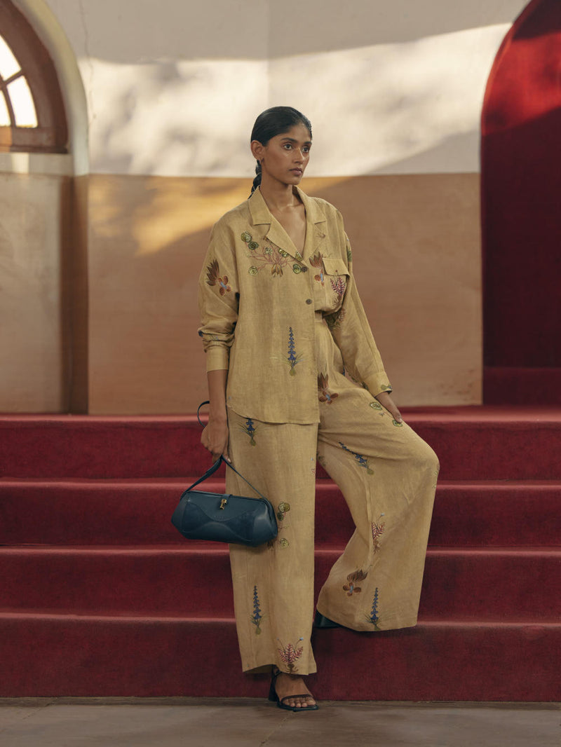 Lounge Shirt - Botanical Yellow by CORD for in Singapore