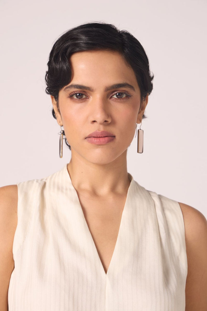 Lumas Off White Silk Top silk by The Summer House for women in Singapore
