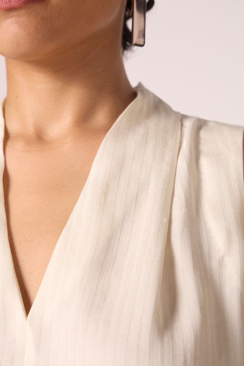 Lumas Off White Silk Top silk by The Summer House for women in Singapore