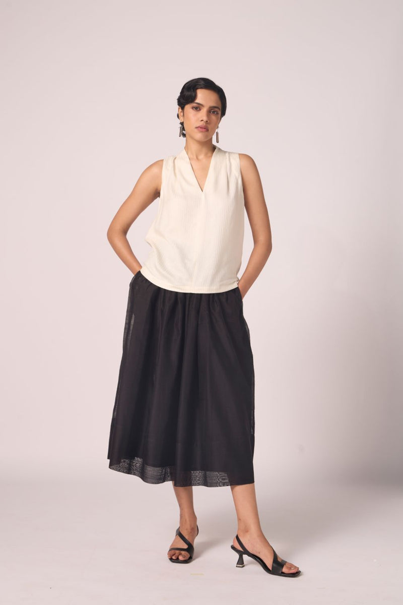 Lumas Off White Silk Top silk by The Summer House for women in Singapore