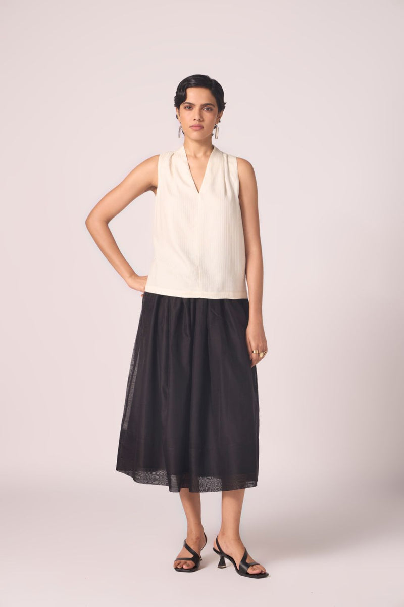 Lumas Off White Silk Top silk by The Summer House for women in Singapore