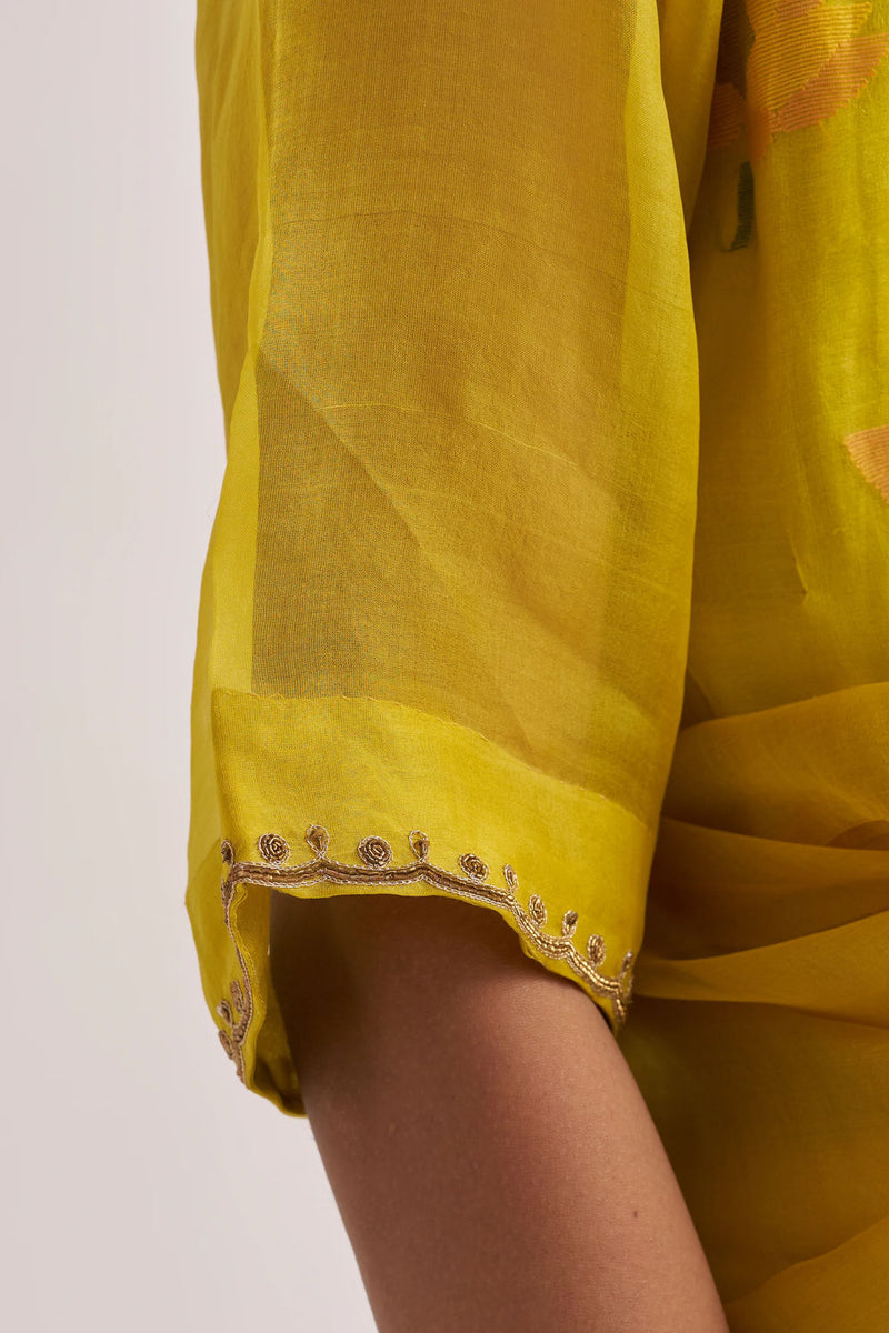 Maeri blouse organza silk by Suparna Som in red for women in Singapore