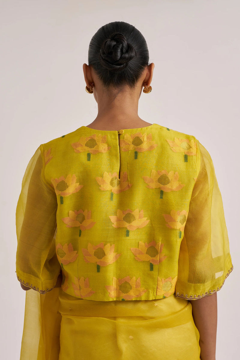 Maeri blouse organza silk by Suparna Som in red for women in Singapore