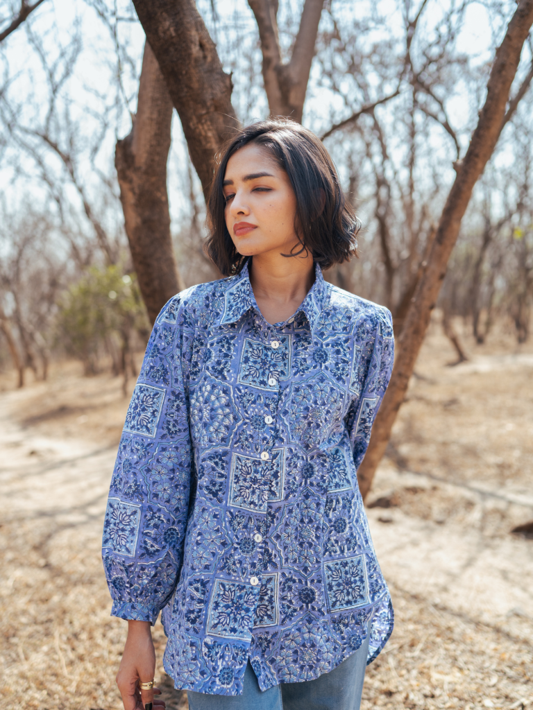 Jodhpur Shirt - Handblock Printed Cotton Shirt