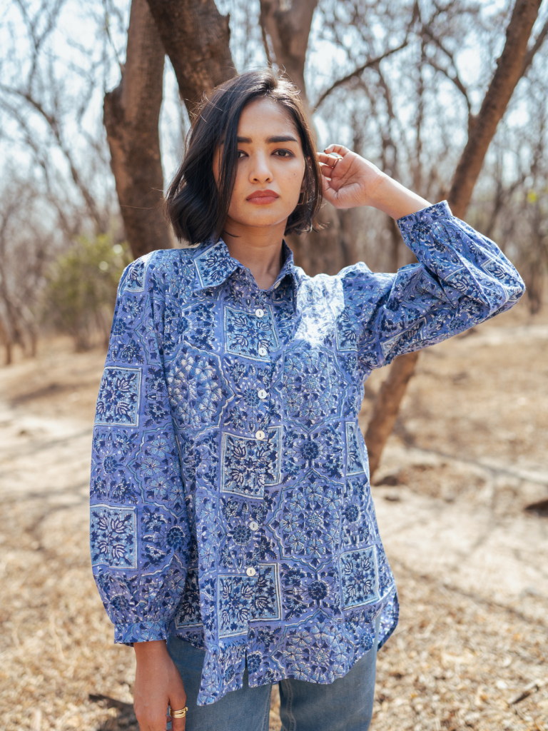 Jodhpur Shirt - Handblock Printed Cotton Shirt