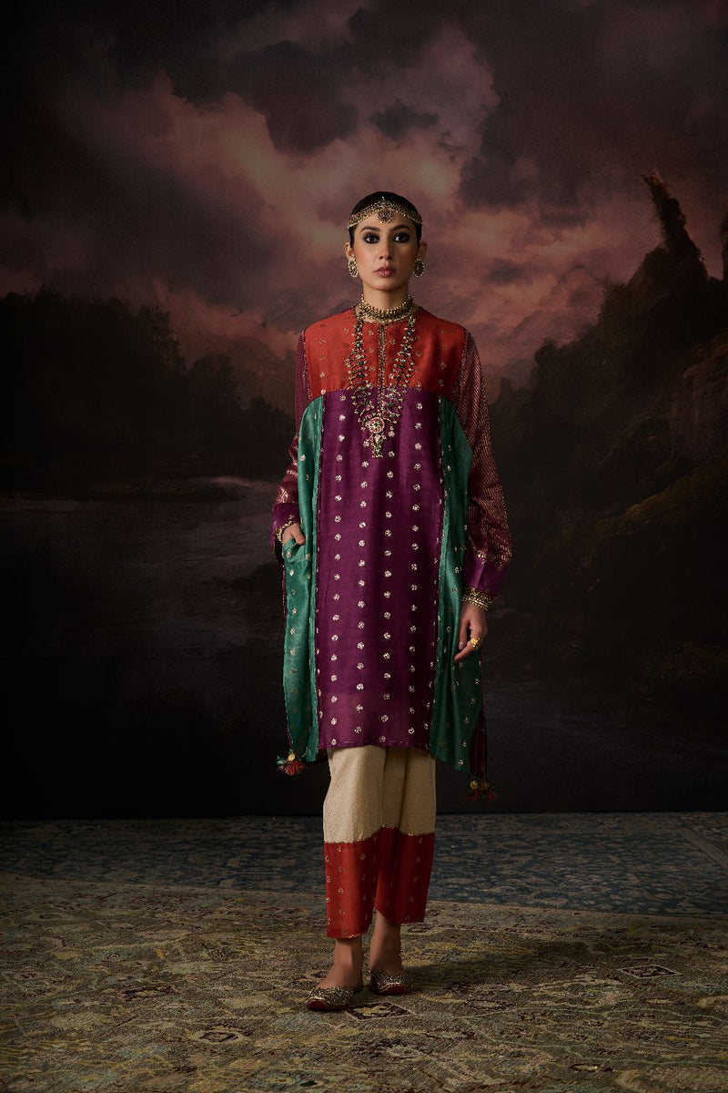 MAY SALWAR chanderi by SWATTI KAPOOR in gold color for women in Singapore