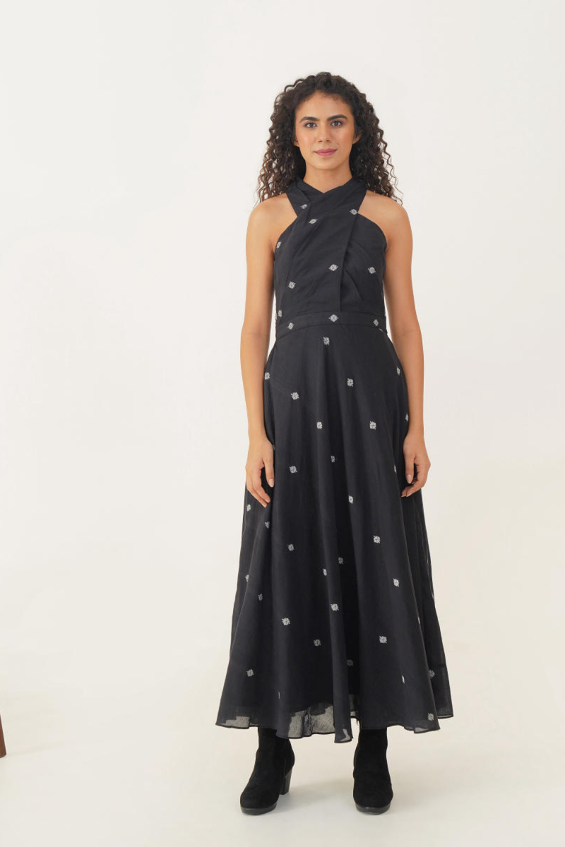 MEADOW DRESS 100% cotton Buy MEADOW DRESS from C&W | Dresses for Women by Indigo Dreams in black color for women in Singapore