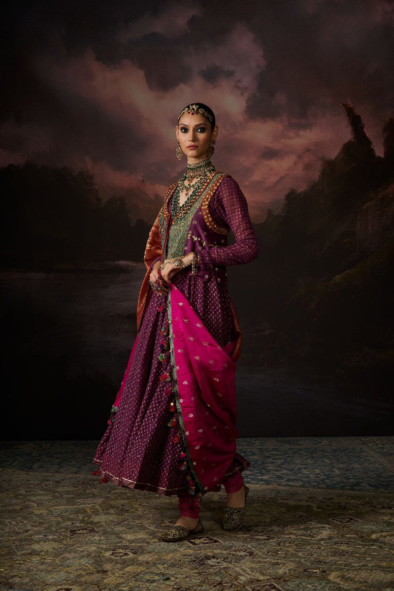 MEHAK CHURIDAR cotton by SWATTI KAPOOR in pink color for women in Singapore
