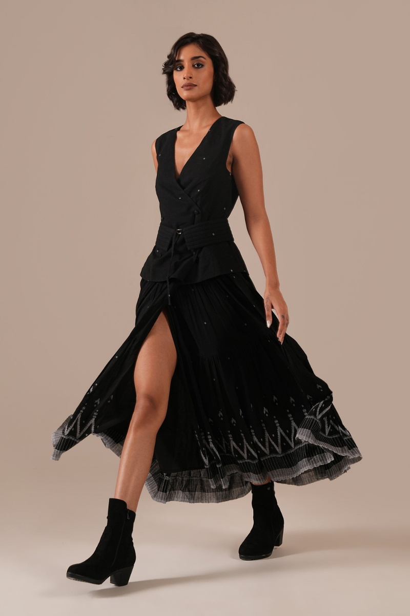 MIDNIGHT SKY DRESS silk Buy MIDNIGHT SKY DRESS from C&W | Dresses for Women by Indigo Dreams in black color for women in Singapore