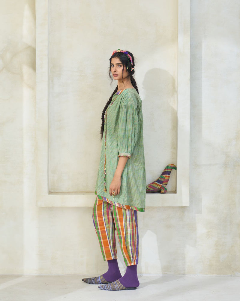 Mili Tunic cotton by SWATTI KAPOOR in green color for women in Singapore