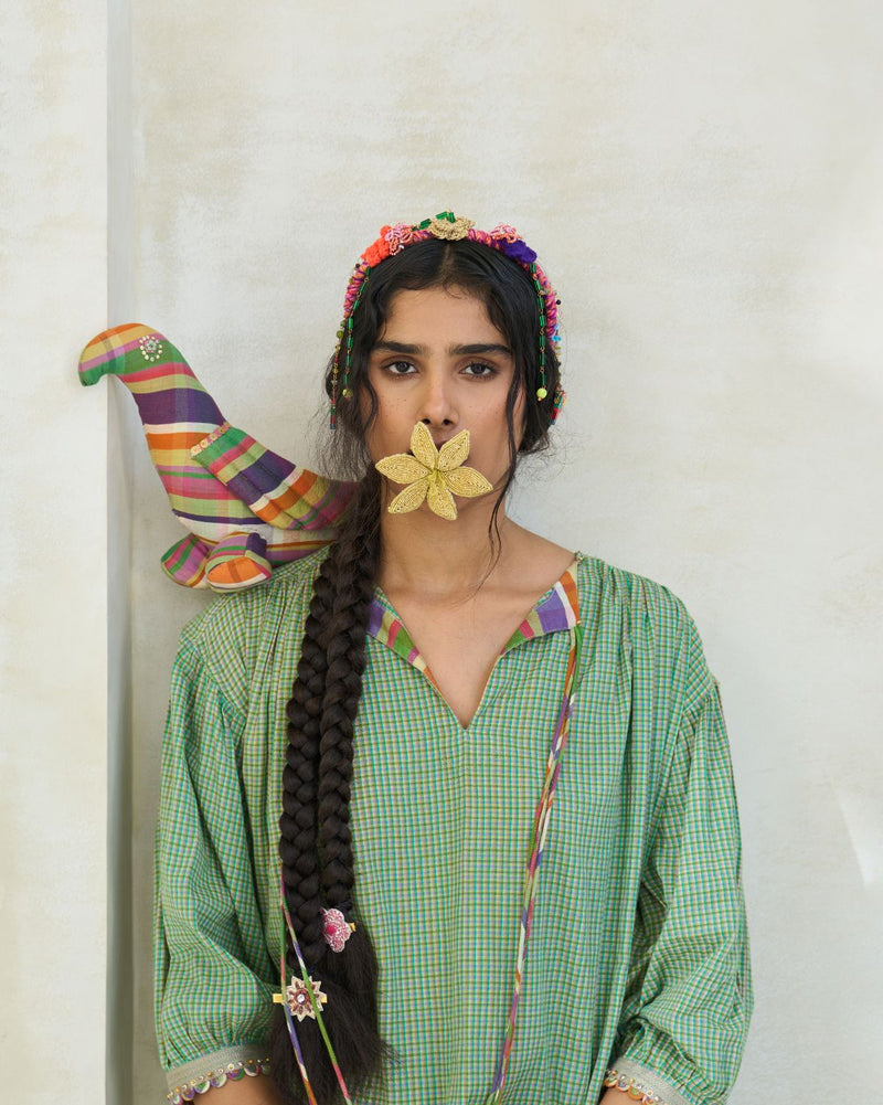 Mili Tunic cotton by SWATTI KAPOOR in green color for women in Singapore
