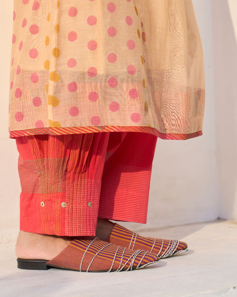 Mira Kurta cotton by SWATTI KAPOOR in peach color for women in Singapore