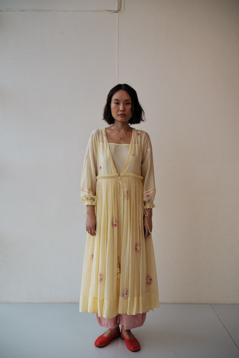 REN DAFFODIL DRESS chanderi by TOKREE in yellow color for women in Singapore
