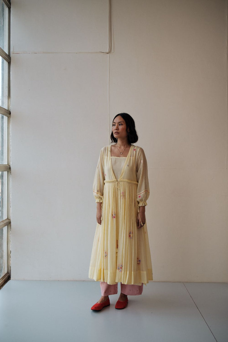 REN DAFFODIL DRESS chanderi by TOKREE in yellow color for women in Singapore