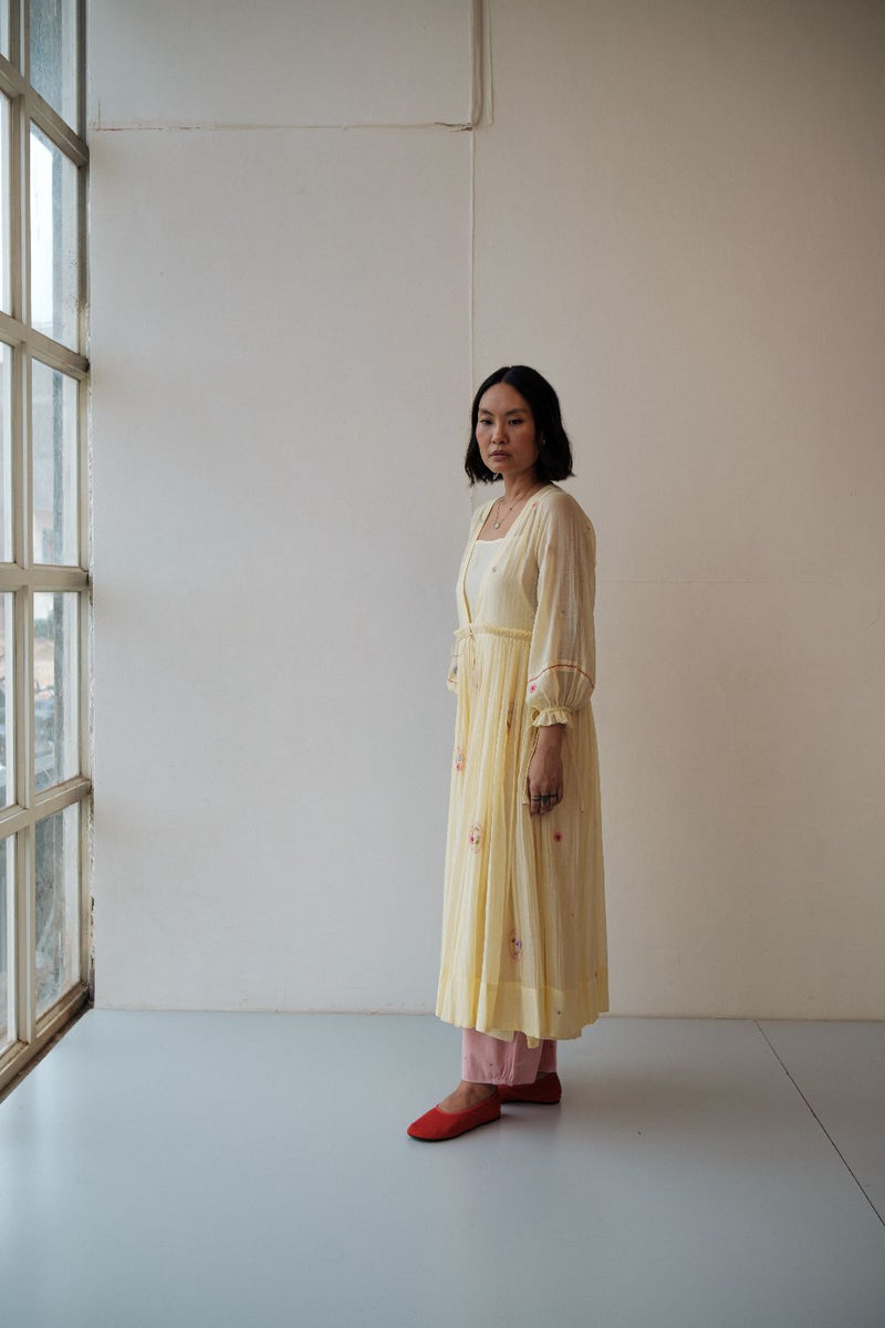 REN DAFFODIL DRESS chanderi by TOKREE in yellow color for women in Singapore