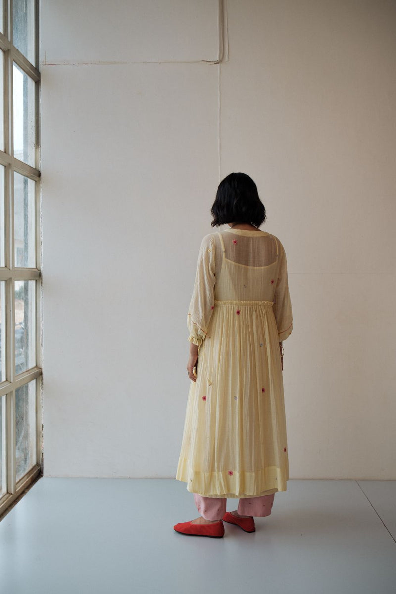 REN DAFFODIL DRESS chanderi by TOKREE in yellow color for women in Singapore