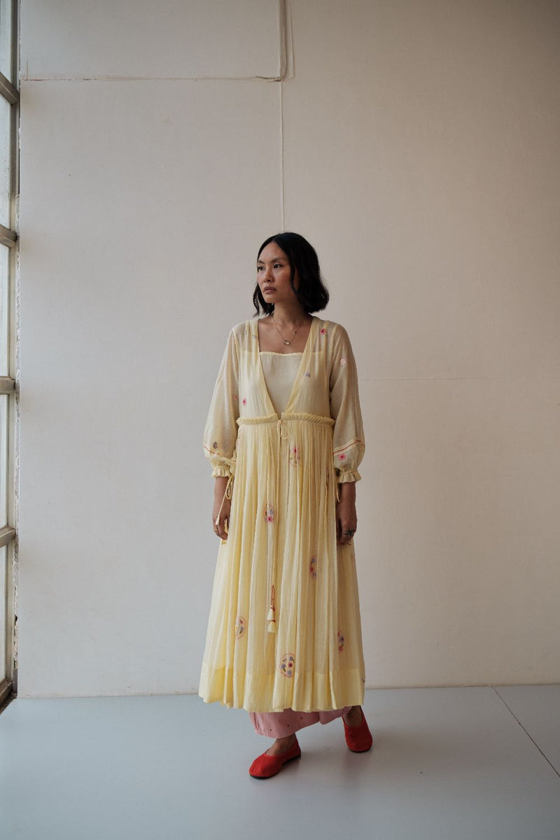 REN DAFFODIL DRESS chanderi by TOKREE in yellow color for women in Singapore