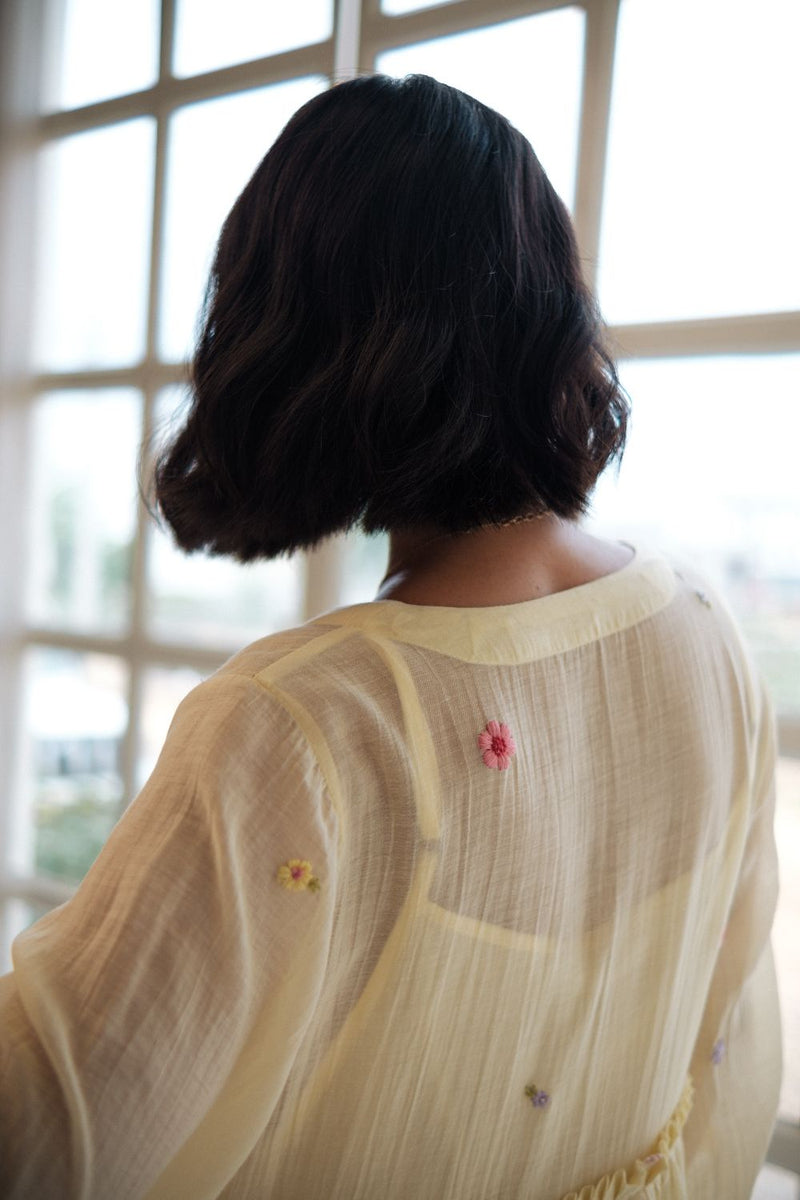 REN DAFFODIL DRESS chanderi by TOKREE in yellow color for women in Singapore
