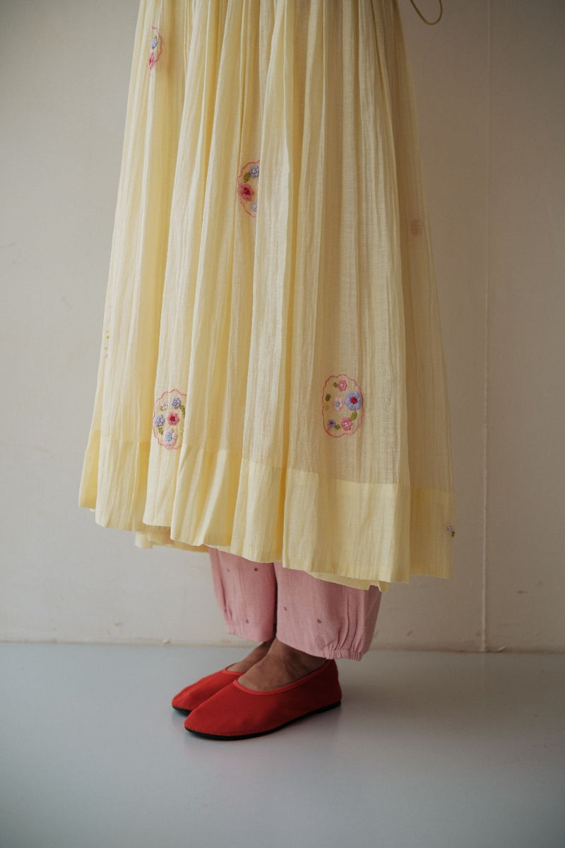 REN DAFFODIL DRESS chanderi by TOKREE in yellow color for women in Singapore