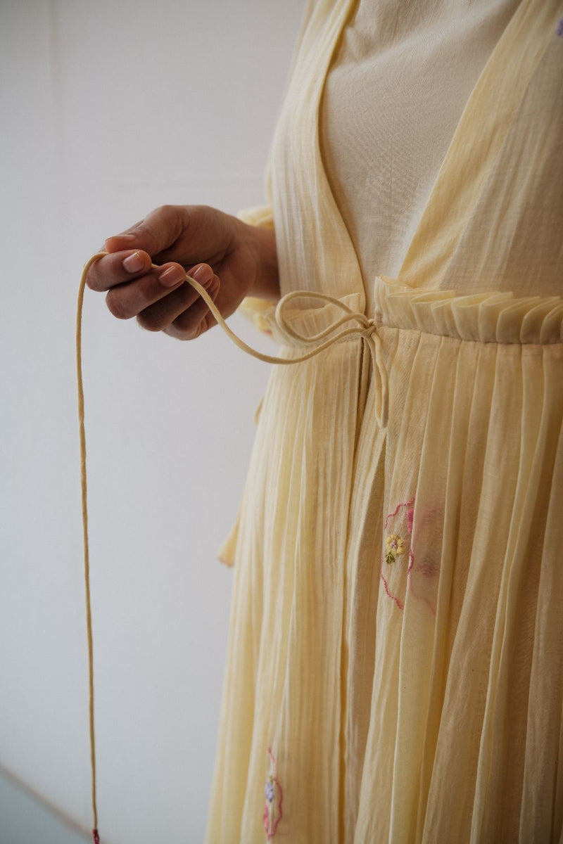 REN DAFFODIL DRESS chanderi by TOKREE in yellow color for women in Singapore
