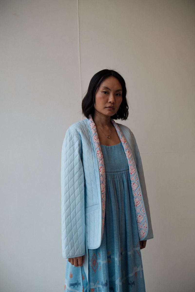 IRIS JACKET cotton by TOKREE in blue color for women in Singapore