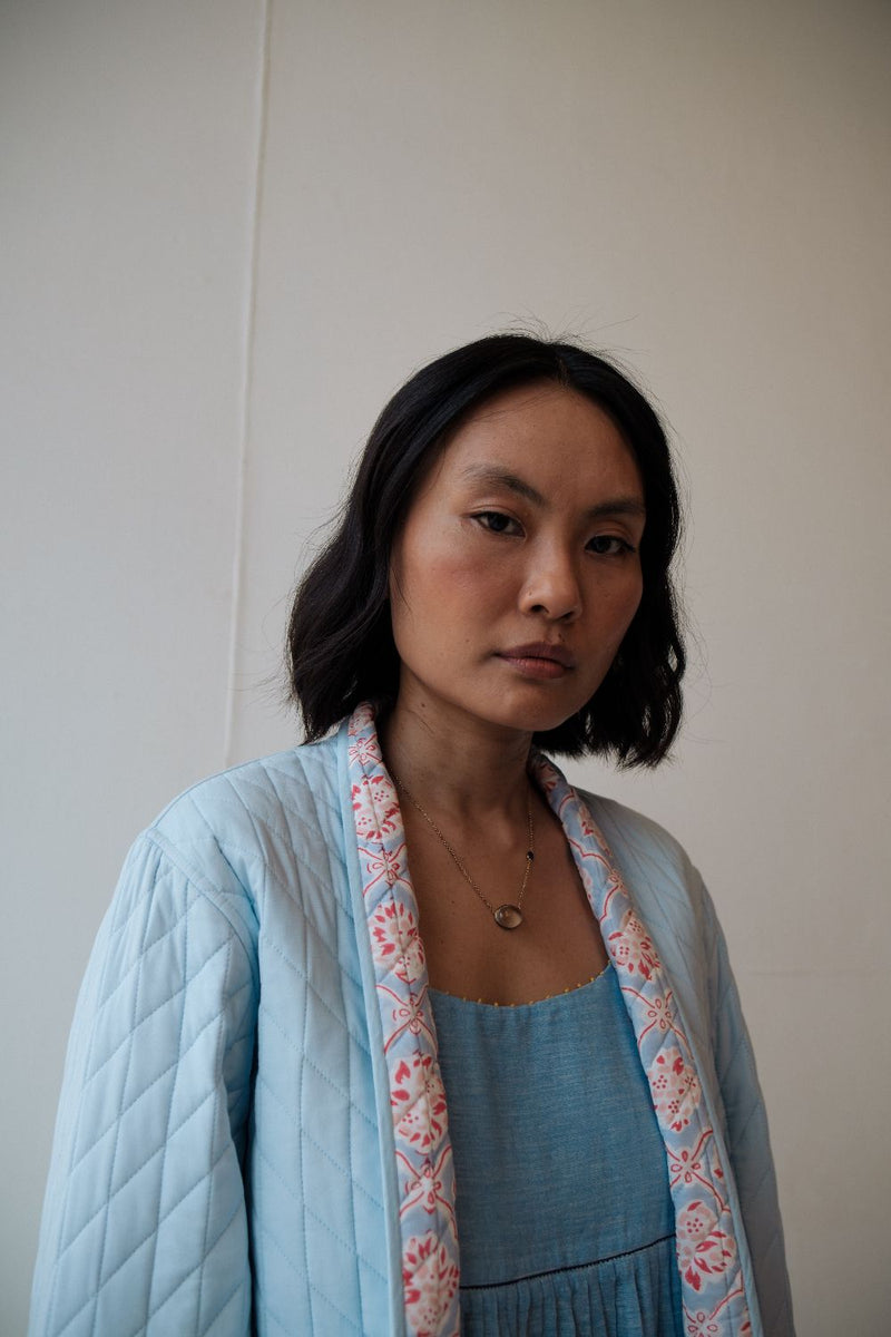 IRIS JACKET cotton by TOKREE in blue color for women in Singapore