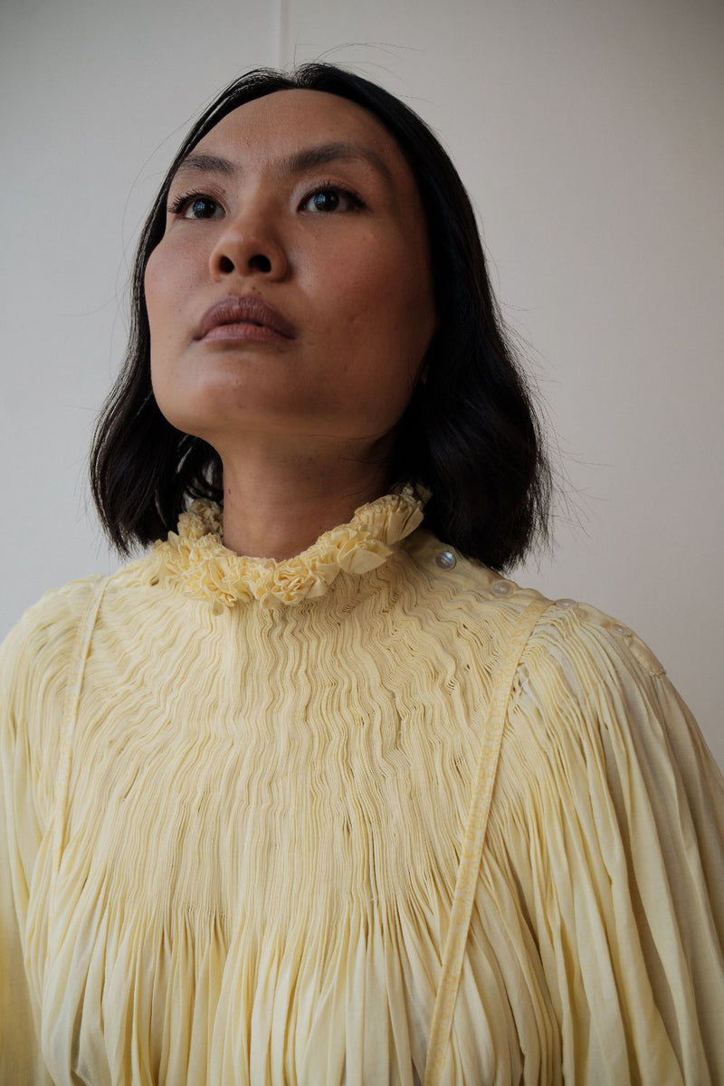 ASTER TOP cotton by TOKREE in yellow color for women in Singapore