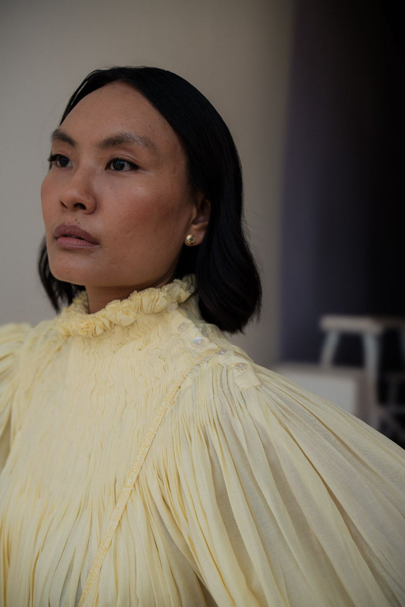 ASTER TOP cotton by TOKREE in yellow color for women in Singapore