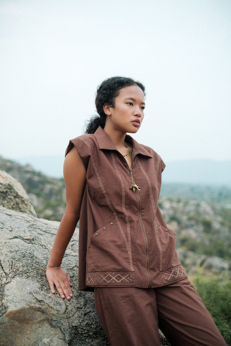 Antalya shirt jacket Crushed Cotton top/shirt by The Terra Tribe in green for women in Singapore