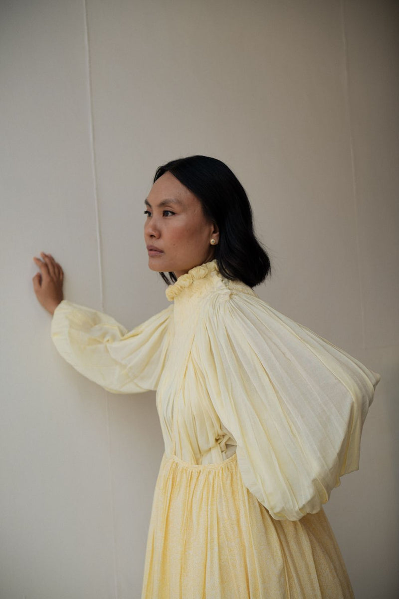 ASTER TOP cotton by TOKREE in yellow color for women in Singapore
