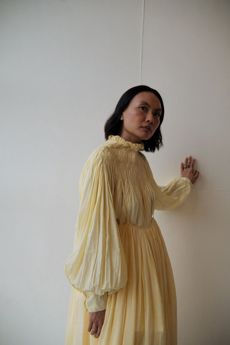 ASTER TOP cotton by TOKREE in yellow color for women in Singapore