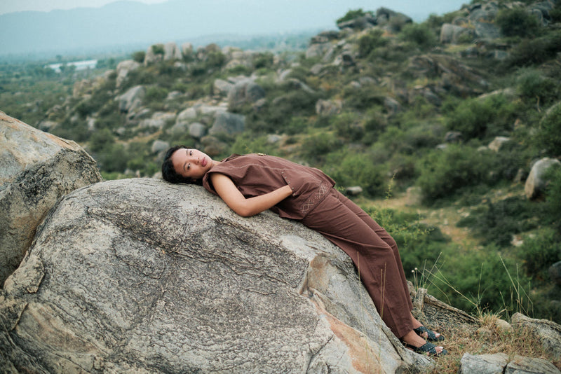 Antalya shirt jacket Crushed Cotton top/shirt by The Terra Tribe in green for women in Singapore