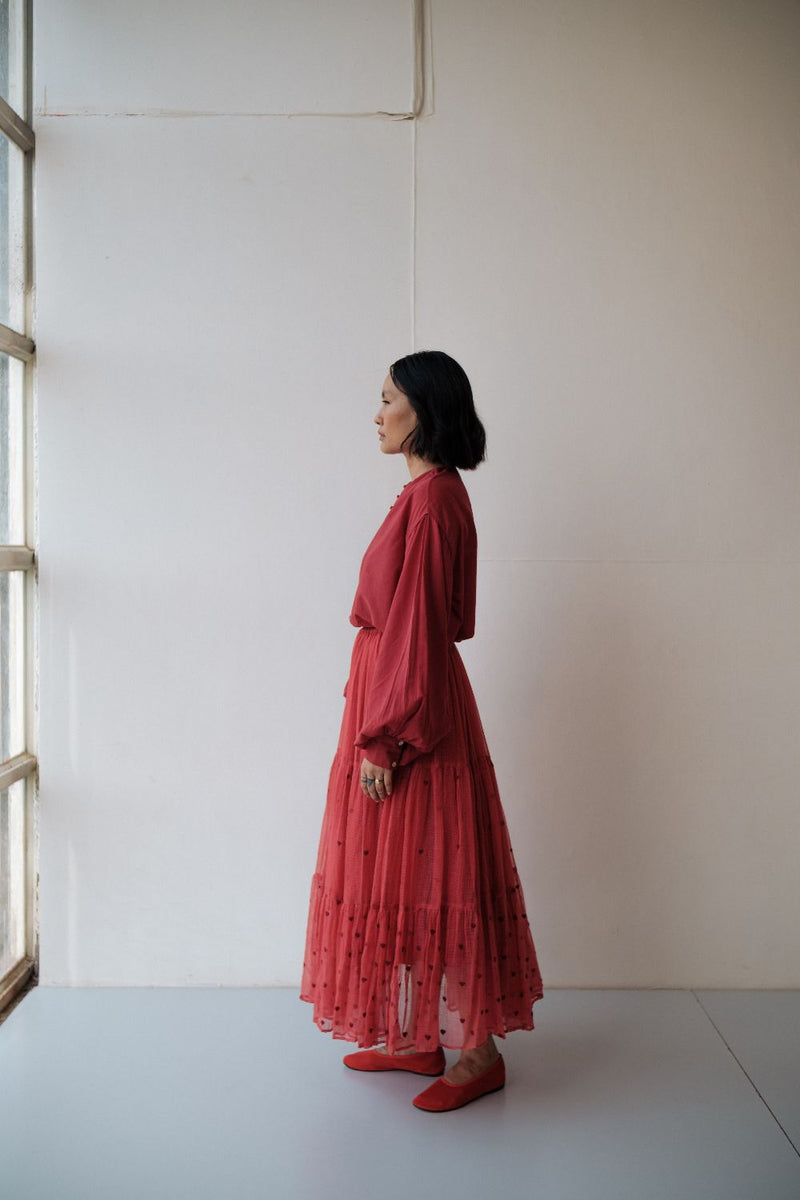 Maya Skirt by TOKREE in red color for women in Singapore