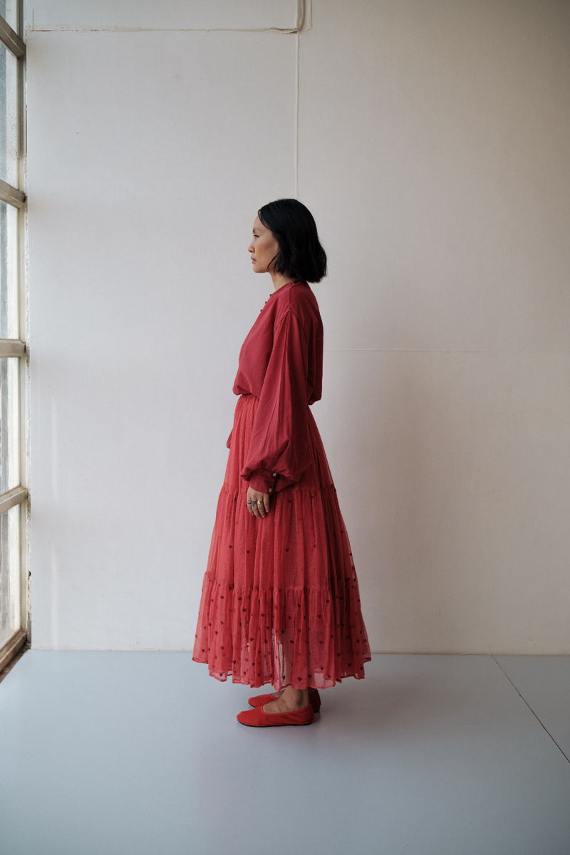 Maya Skirt by TOKREE in red color for women in Singapore