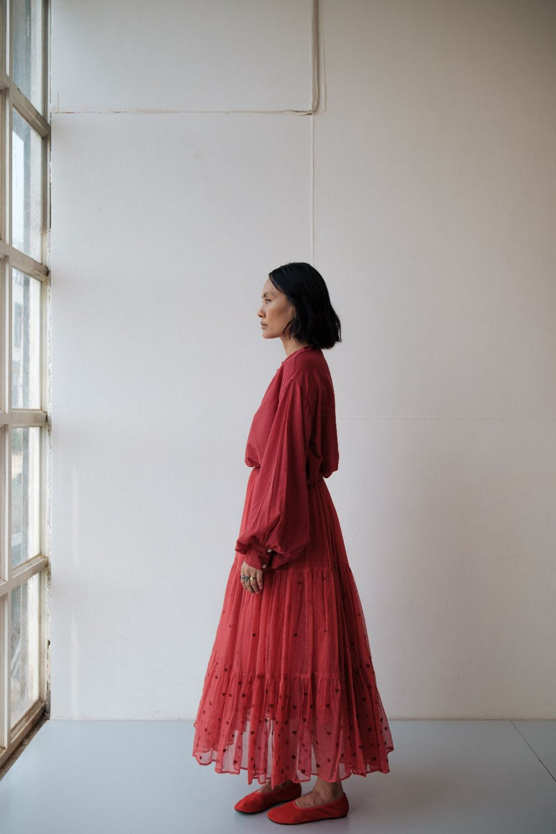 Maya Skirt by TOKREE in red color for women in Singapore