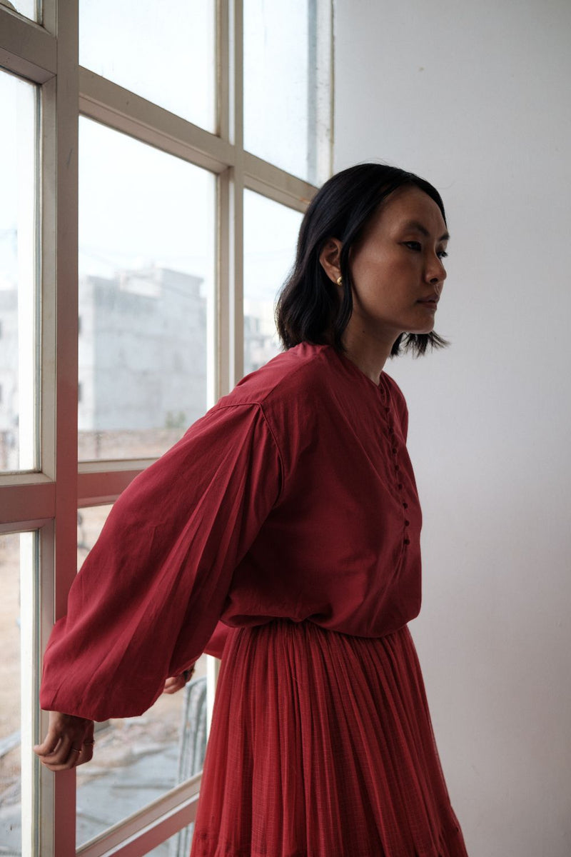 Maya Skirt by TOKREE in red color for women in Singapore