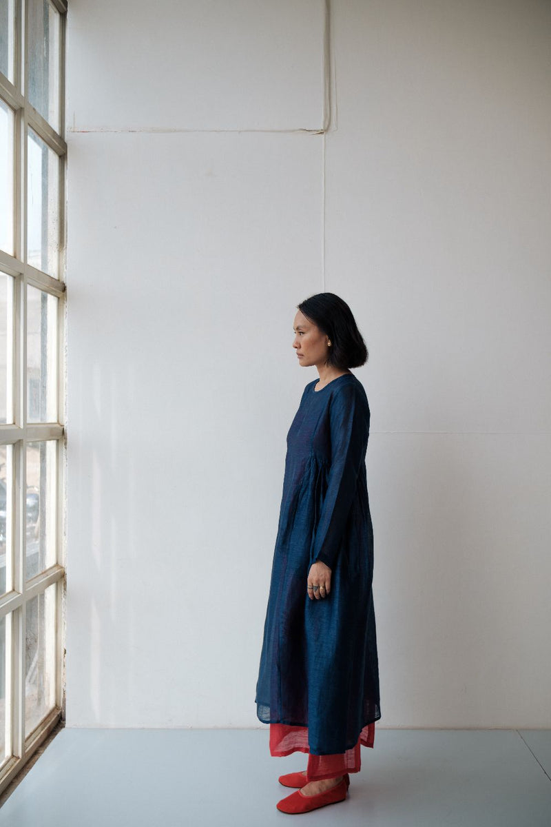 RESHAM BLUE DRESS silk by TOKREE in blue color for women in Singapore