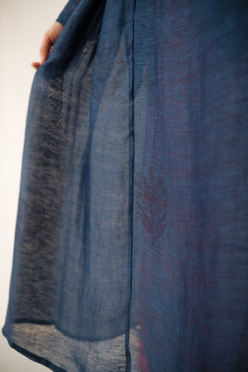 RESHAM BLUE DRESS silk by TOKREE in blue color for women in Singapore