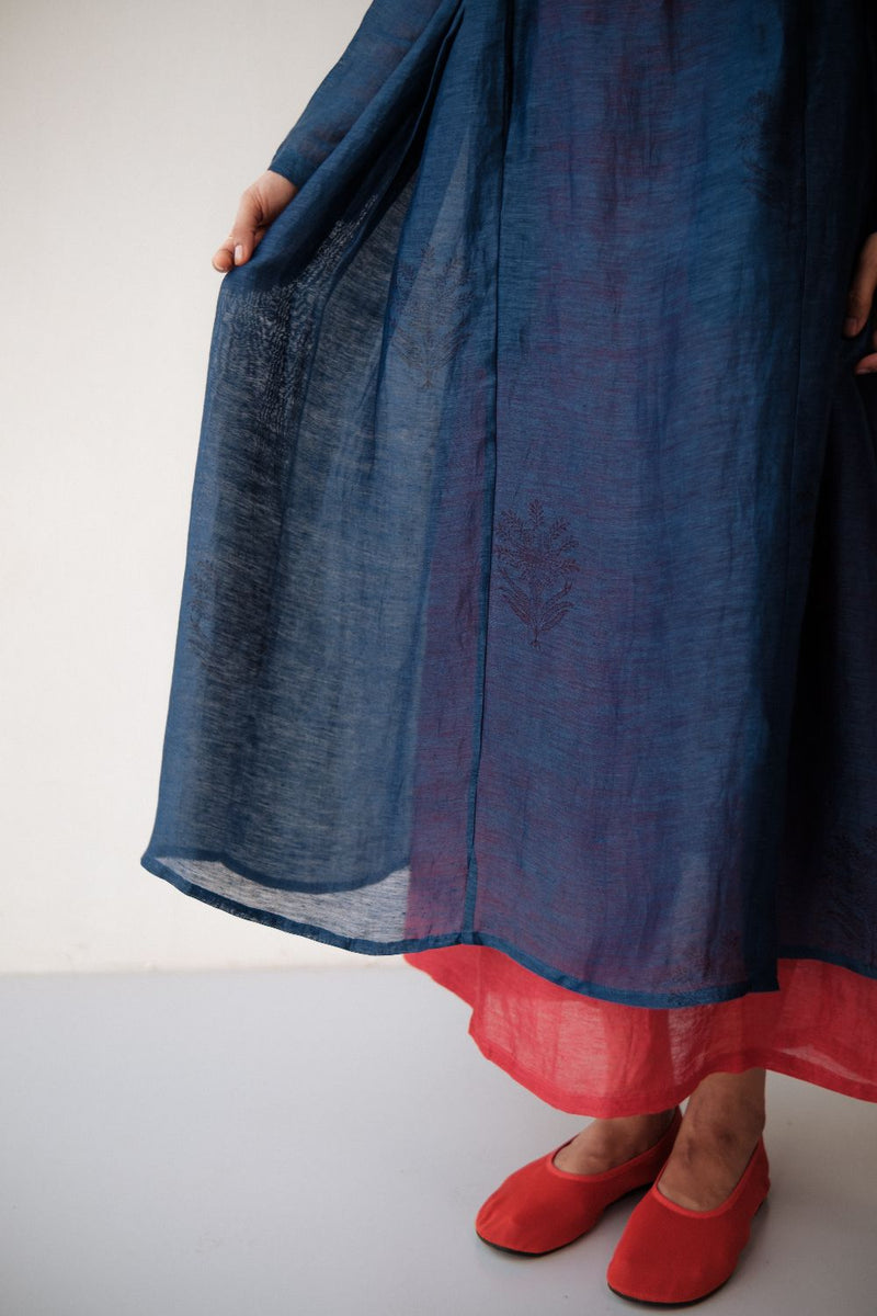 RESHAM BLUE DRESS silk by TOKREE in blue color for women in Singapore
