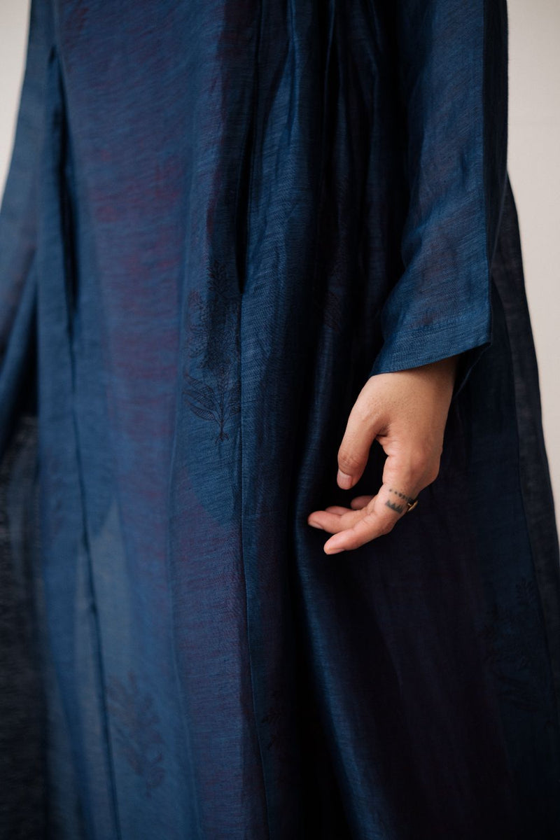RESHAM BLUE DRESS silk by TOKREE in blue color for women in Singapore