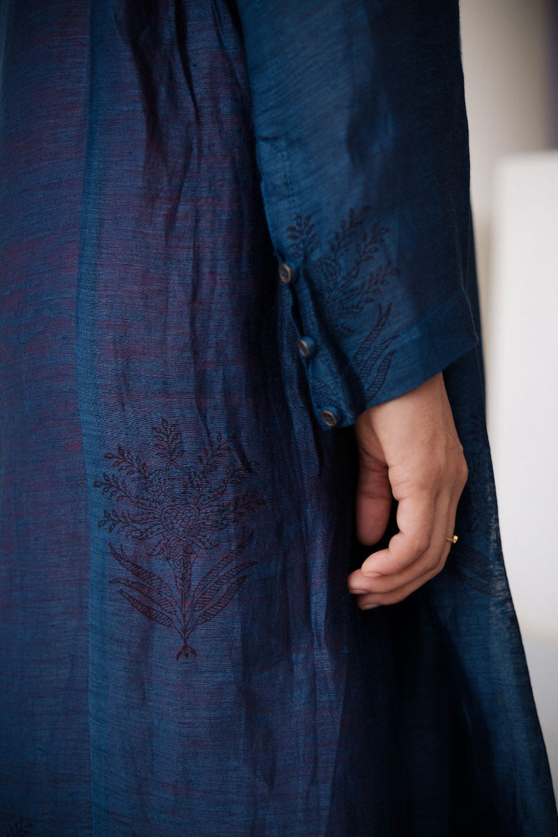 RESHAM BLUE DRESS silk by TOKREE in blue color for women in Singapore